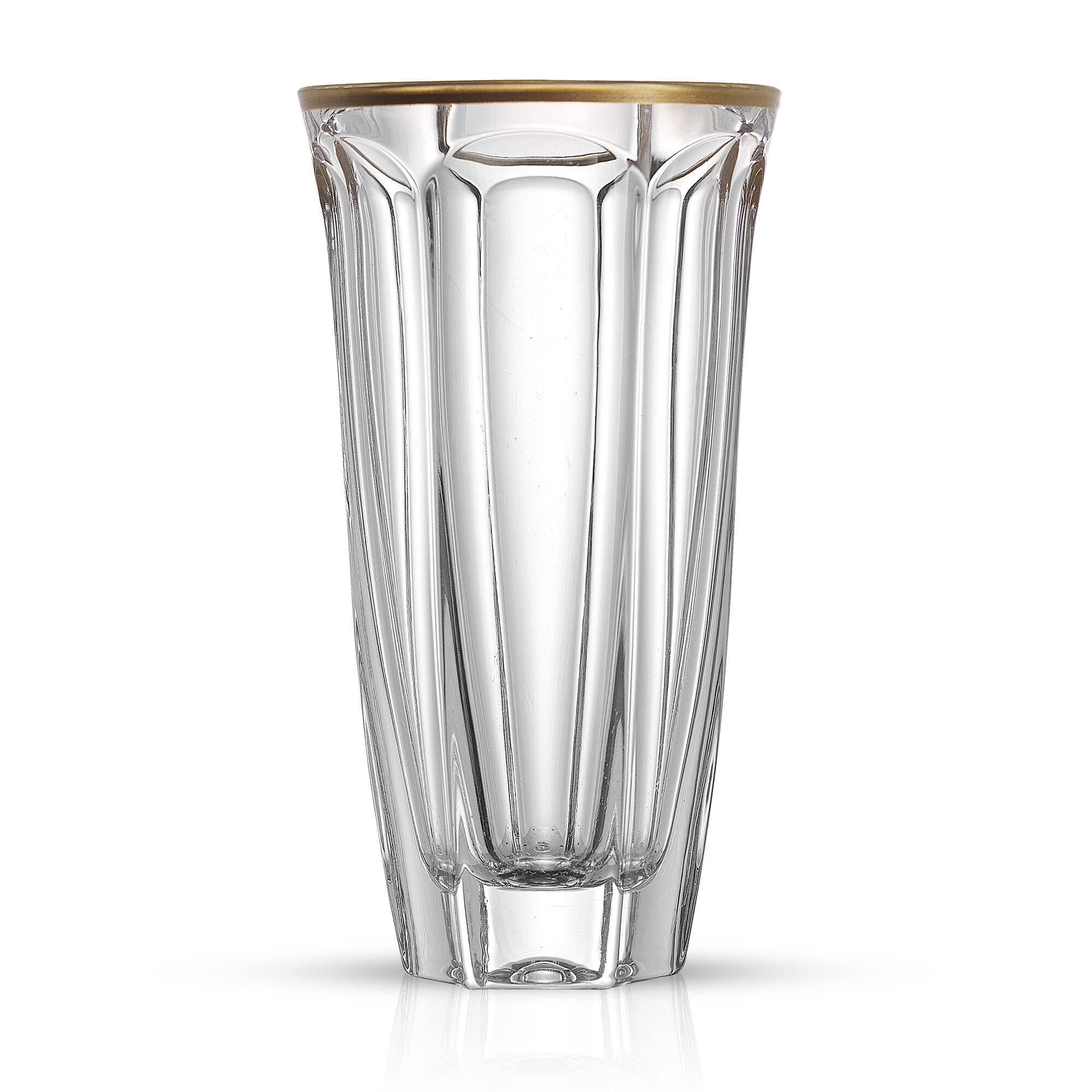 JoyJolt® 8.7oz. Gold Rimmed Windsor Crystal Highball Glasses, 2ct.
